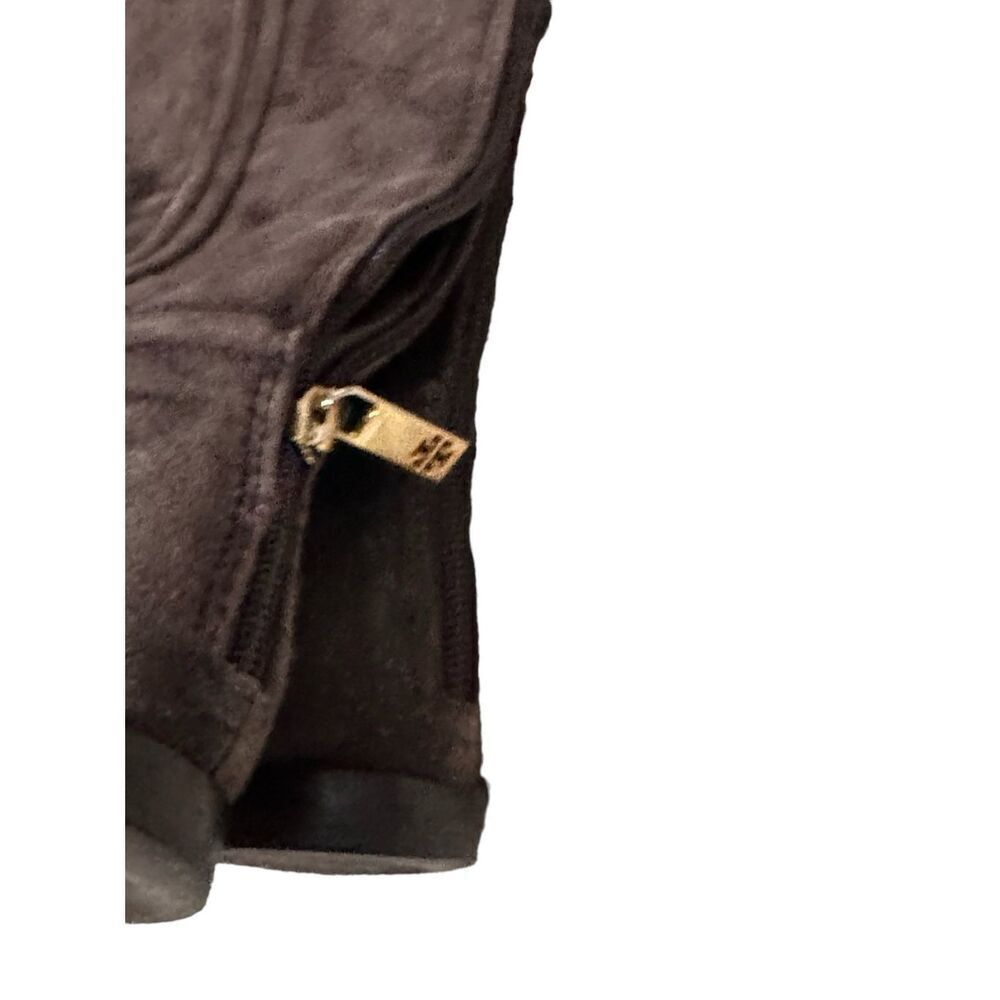 Tory Burch Irene chocolate brown suede with gold hardware design equestrian ridi - Picture 12 of 16